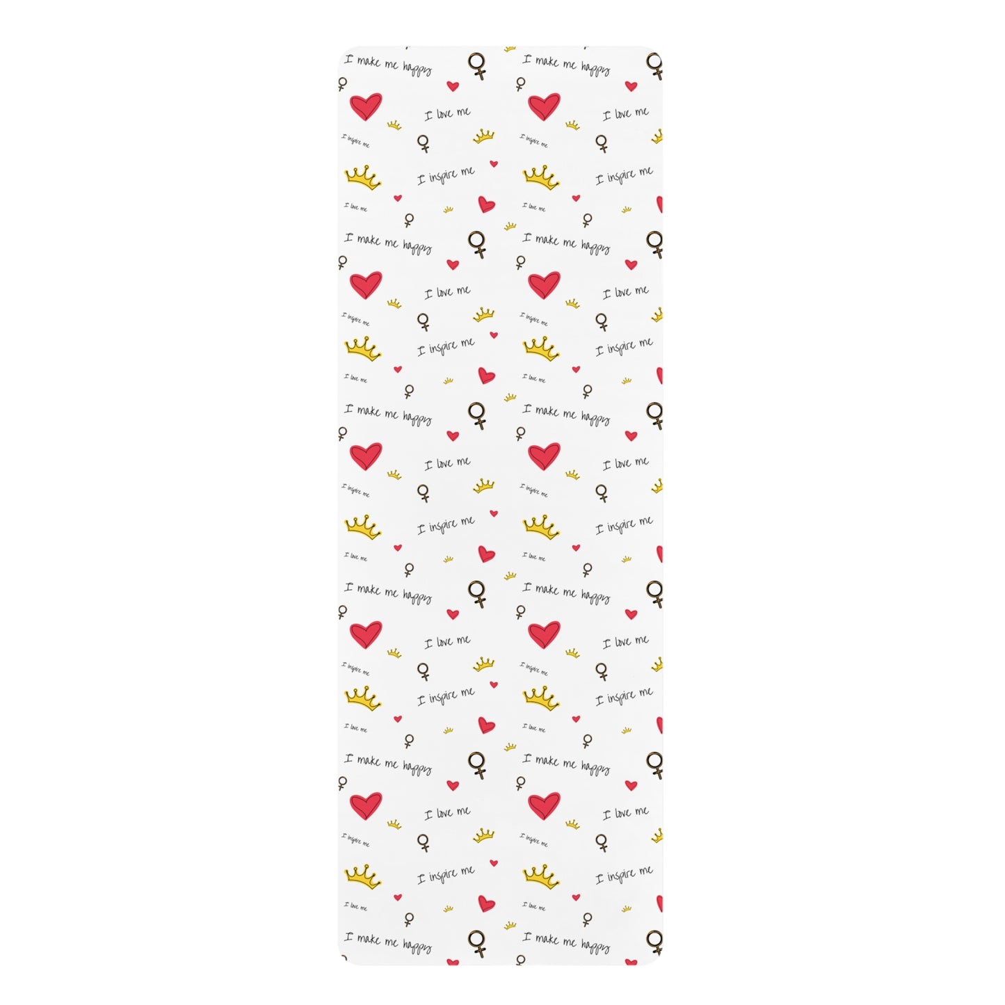 Inspirational Rubber Yoga Mat - I Make Me Happy Design for Mindfulness & Fitness