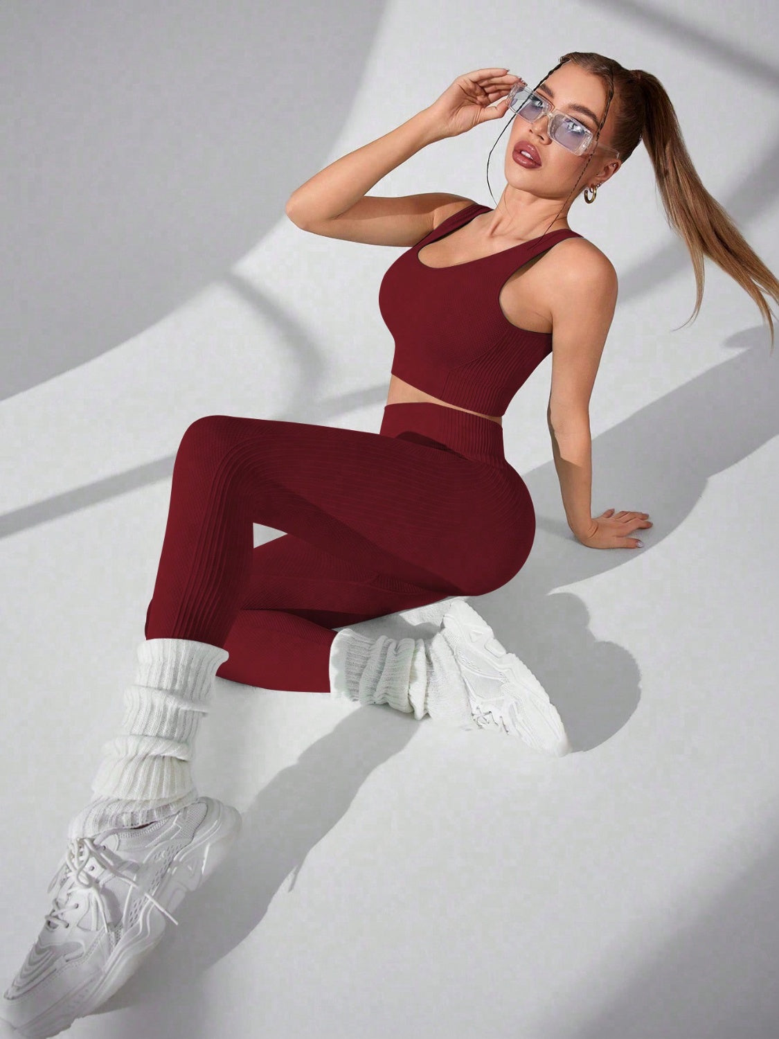 Scoop Neck Wide Strap Top and Pants