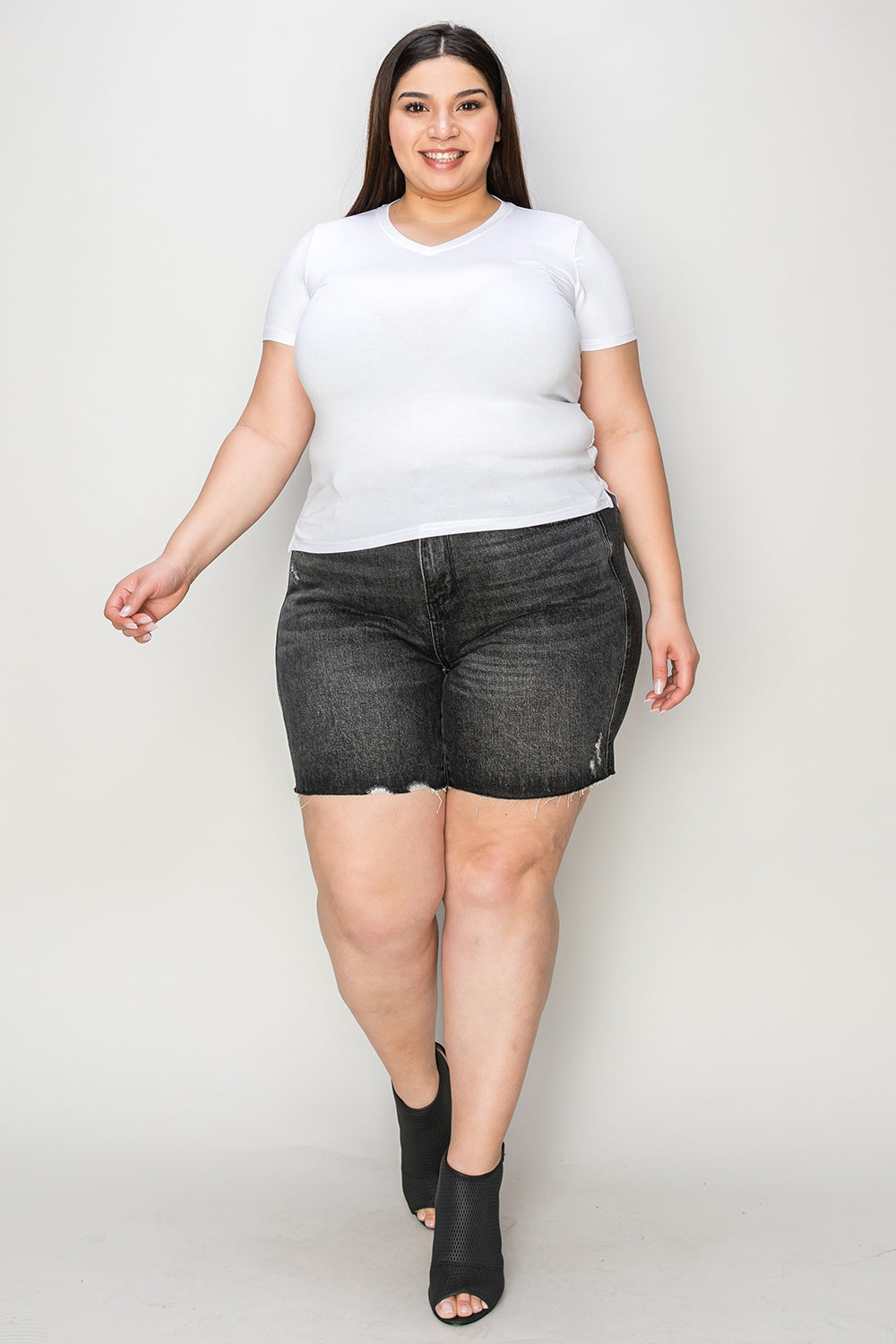 Full Size High Waist Tummy Control Denim Shorts