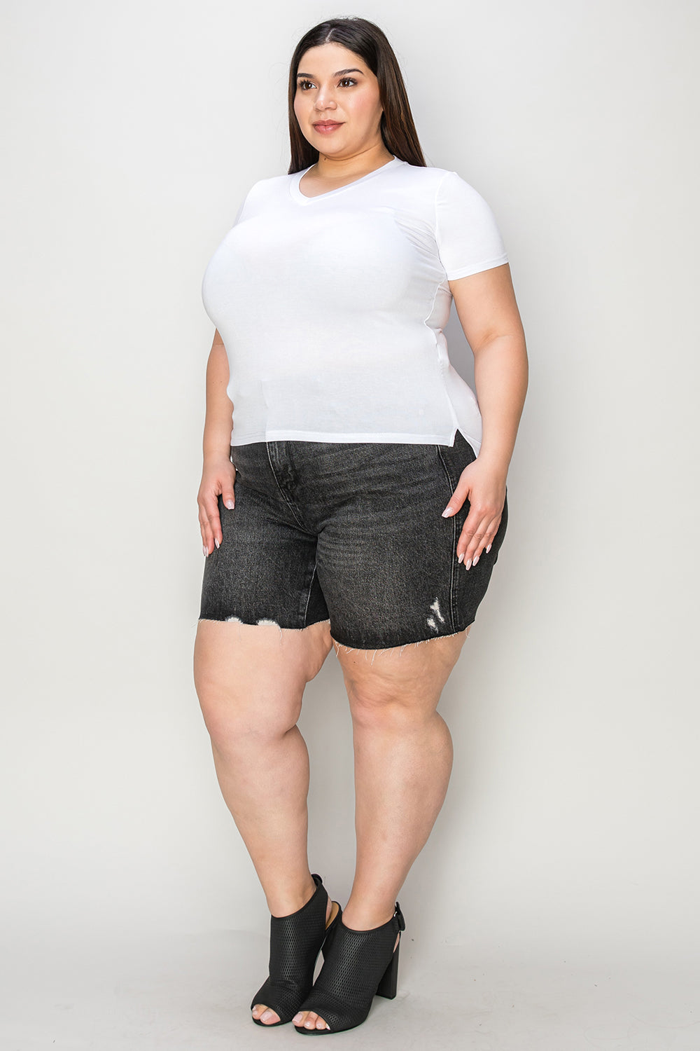 Full Size High Waist Tummy Control Denim Shorts