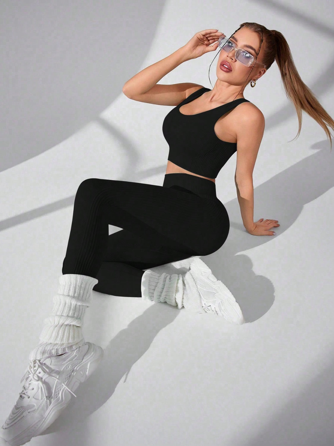Scoop Neck Wide Strap Top and Pants
