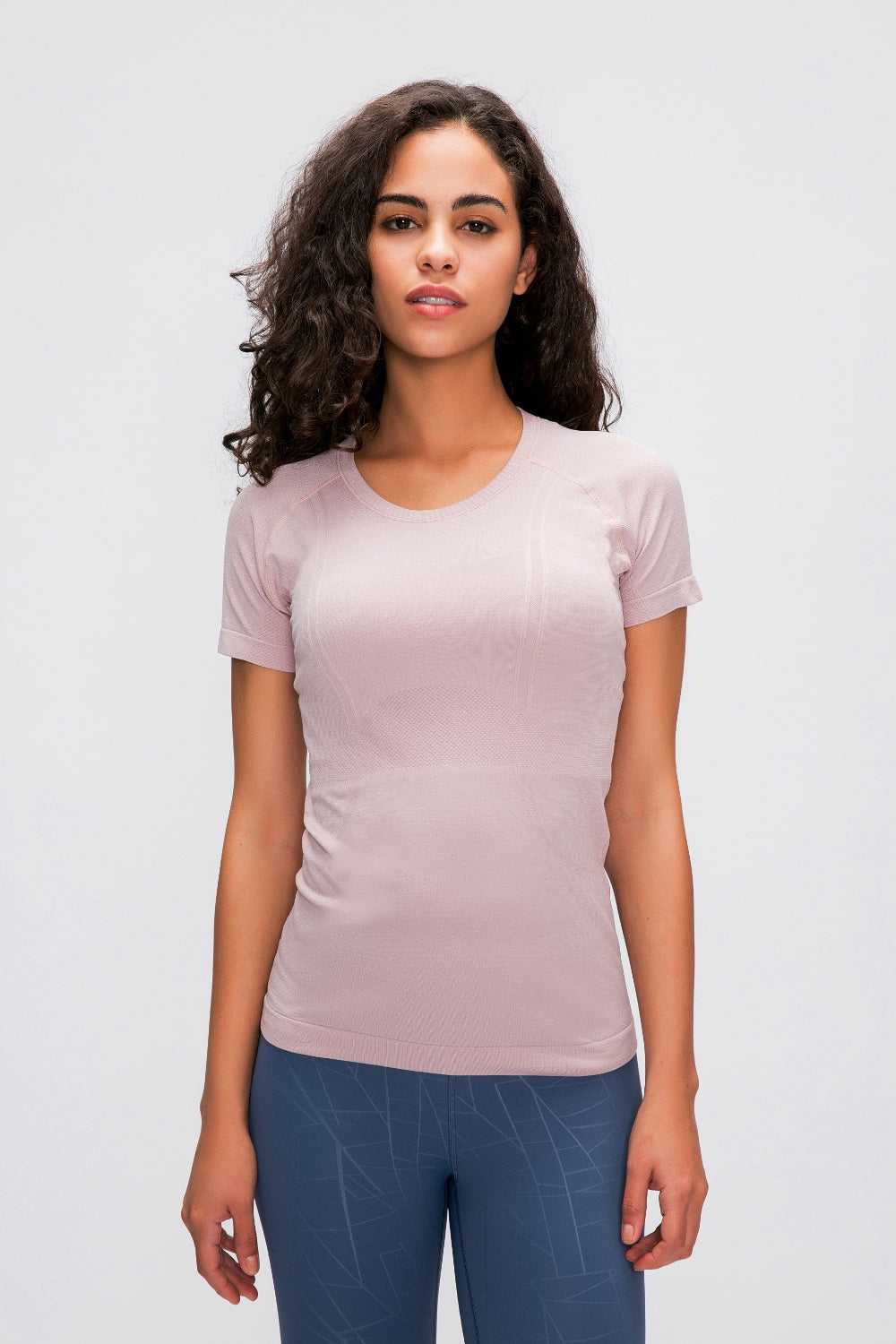 Round Neck Short Sleeve Active Top