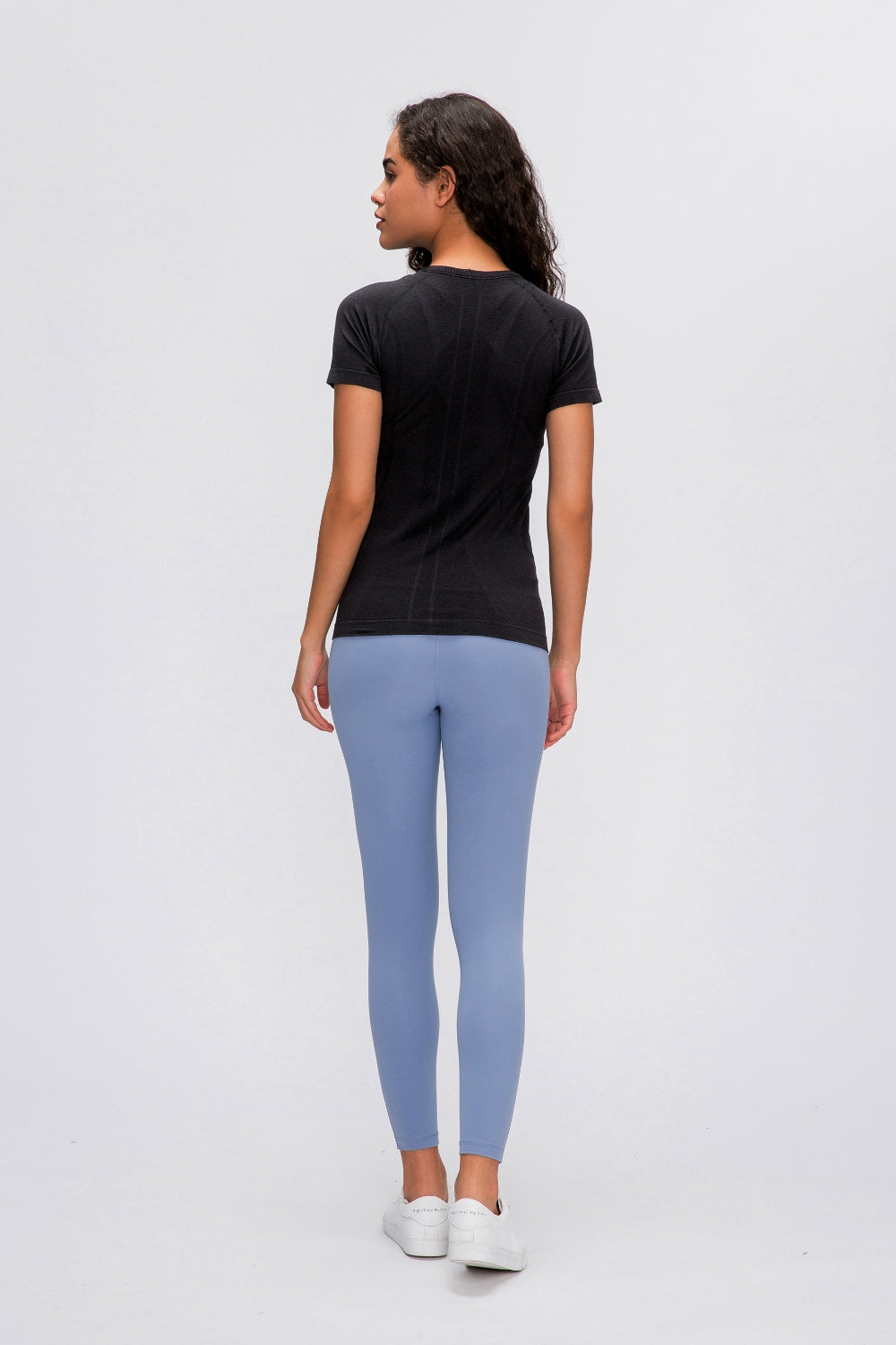 Round Neck Short Sleeve Active Top