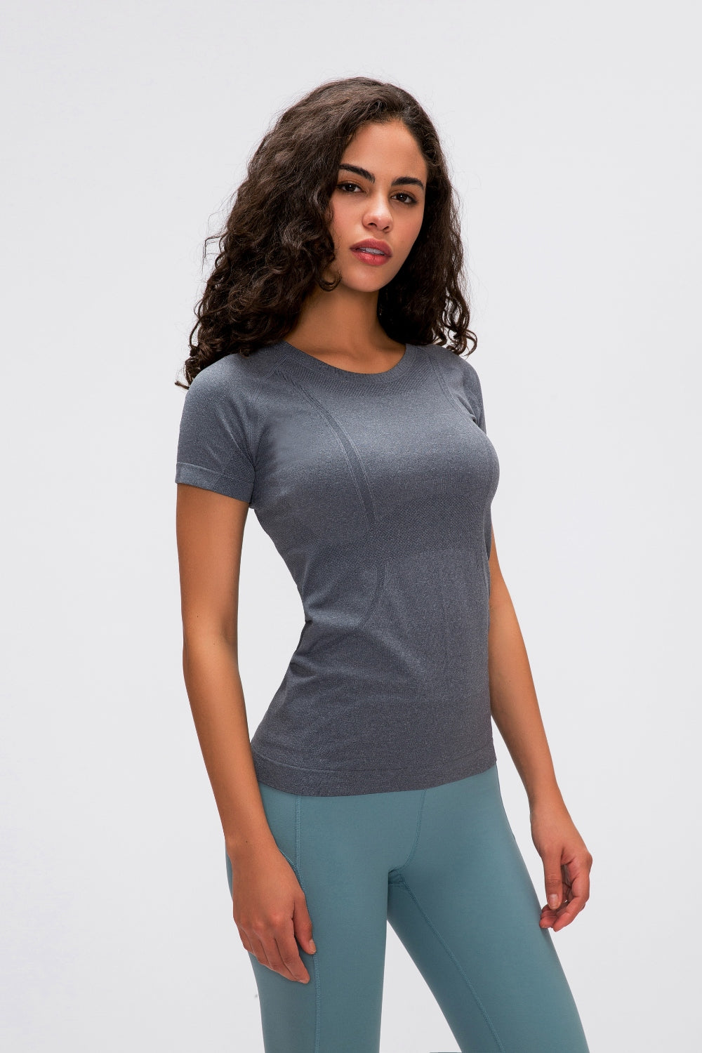 Round Neck Short Sleeve Active Top