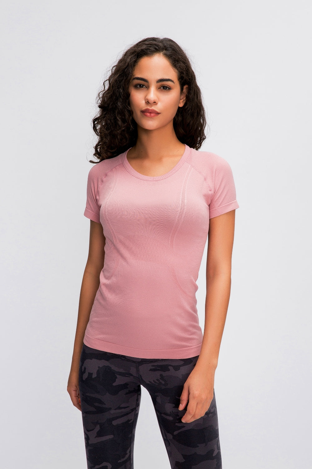 Round Neck Short Sleeve Active Top