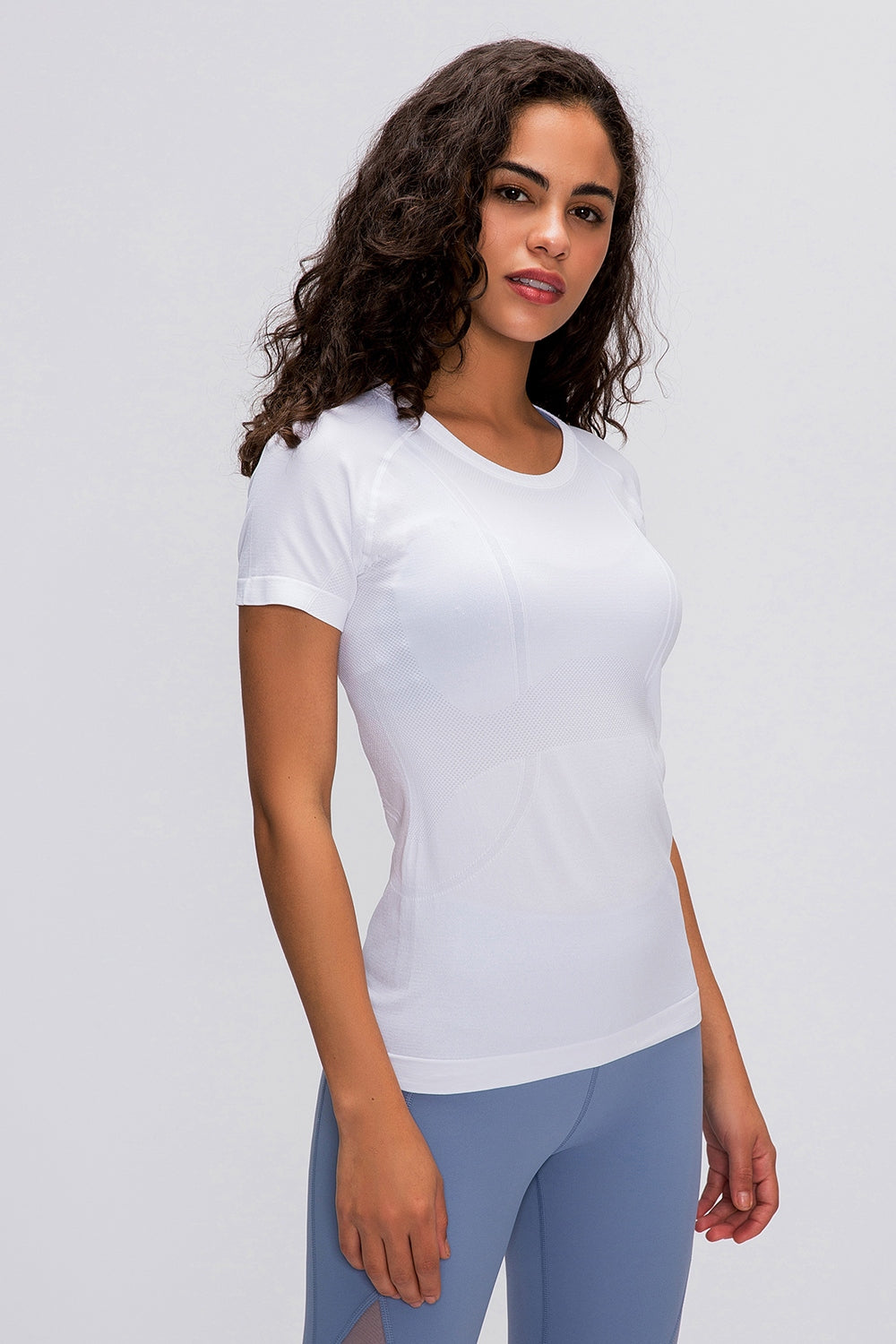 Round Neck Short Sleeve Active Top
