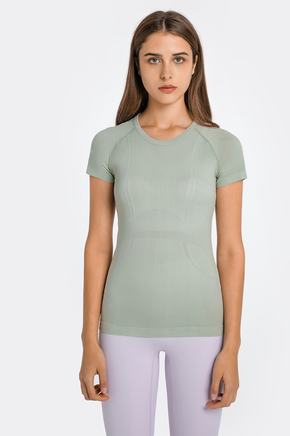 Round Neck Short Sleeve Active Top
