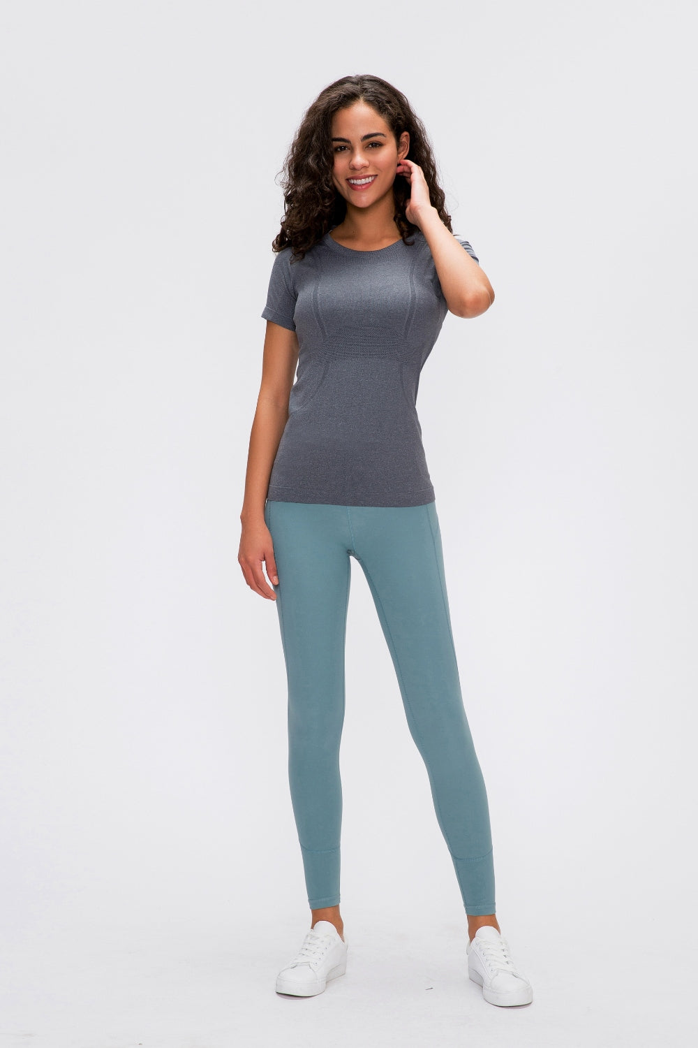 Round Neck Short Sleeve Active Top