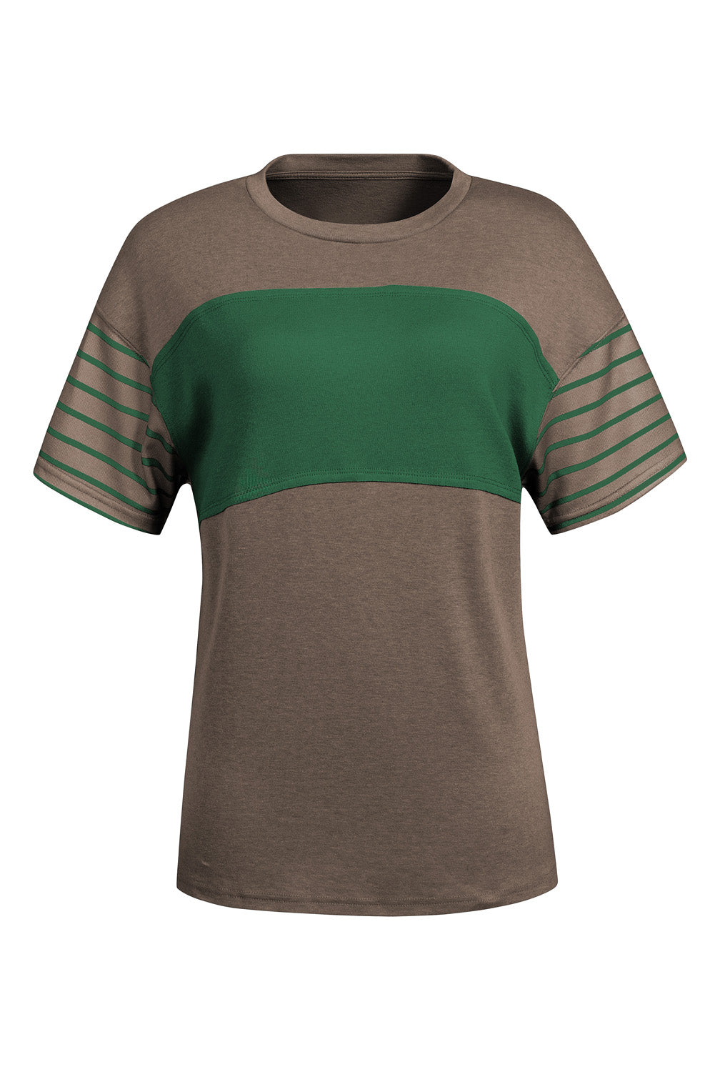 Striped Round Neck Short Sleeve T-Shirt